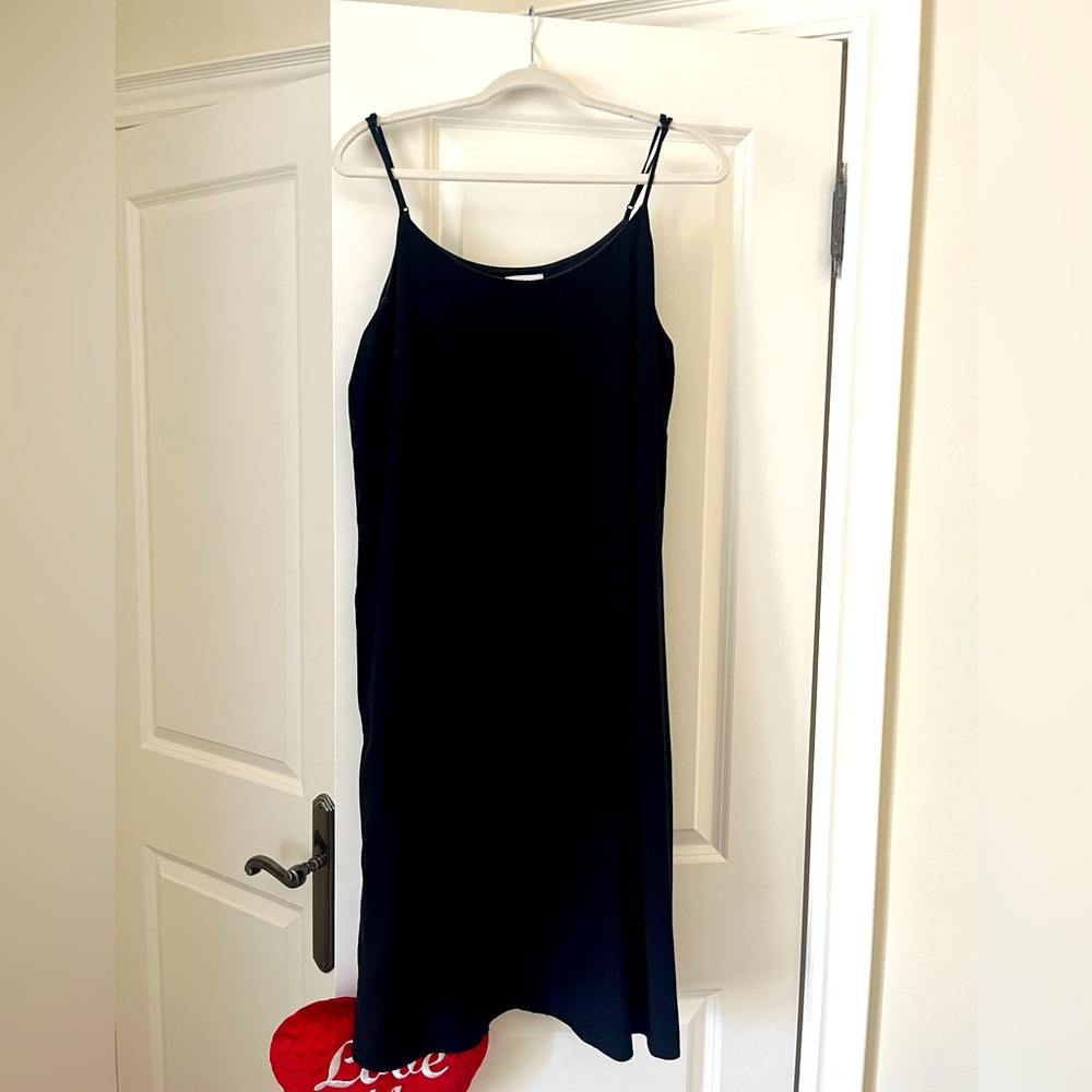 Frank & Oak black midi summer dress (Large)